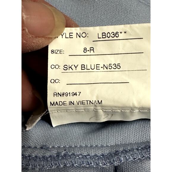 Lovely Maxi Dress Center Slit Adjustable Straps V-Neckline Light Blue W 8 NWOT - Picture 9 of 9